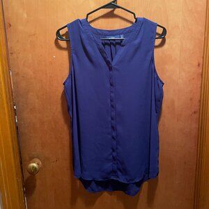 Apt. 9 Blue V Neck Sleeveless Blouse (M)